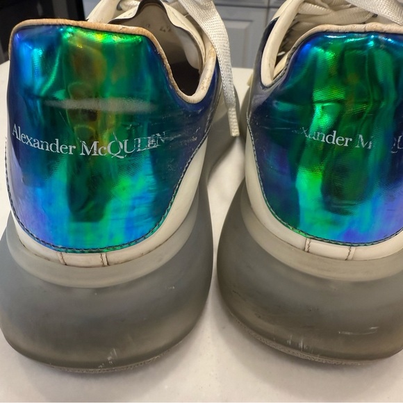 Alexander McQueen Men’s Oversized Sneaker White Iridescent EU 42 US 9 - Picture 6 of 16